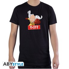 ABYstyle One-Punch Man Saitama T-shirt - XL размер / Чёрная - Мужская хлопковая майка / футболка