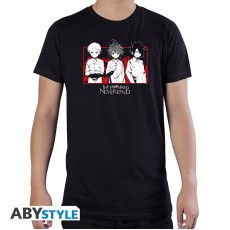 ABYstyle The Promised Neverland Emma / Norman / Ray T-shirt - XL size / Black - Men's cotton T-shirt