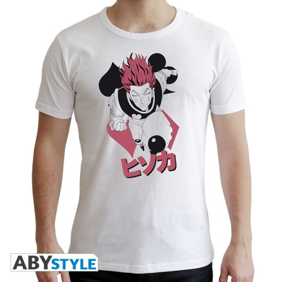 ABYstyle Hunter x Hunter Hisoka T-shirt - S izmērs / Balts - Vīriešu kokvilnas T-krekls