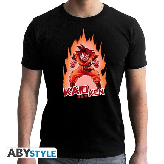 ABYstyle Dragon Ball Z Kaio Ken T-shirt - L izmērs / Melns - Vīriešu kokvilnas T-krekls