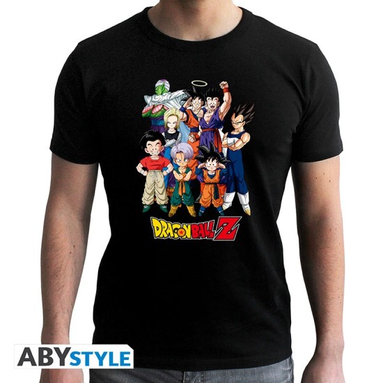 ABYstyle Dragon Ball Z Goku's Group T-shirt - S izmērs / Melns - Vīriešu kokvilnas T-krekls