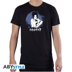 ABYstyle Naruto Shippuden Sasuke T-shirt - S size / Black - Men's cotton T-shirt