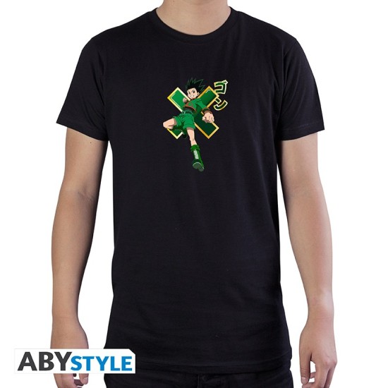 ABYstyle Hunter x Hunter Gon T-shirt - S izmērs / Melns - Vīriešu kokvilnas T-krekls