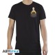 ABYstyle One-Punch Man Saitama Pocket Size T-shirt - L izmērs / Melns - Vīriešu kokvilnas T-krekls