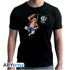 ABYstyle One Piece Luffy 1000 Logs T-shirt - M size / Black - Men's cotton T-shirt