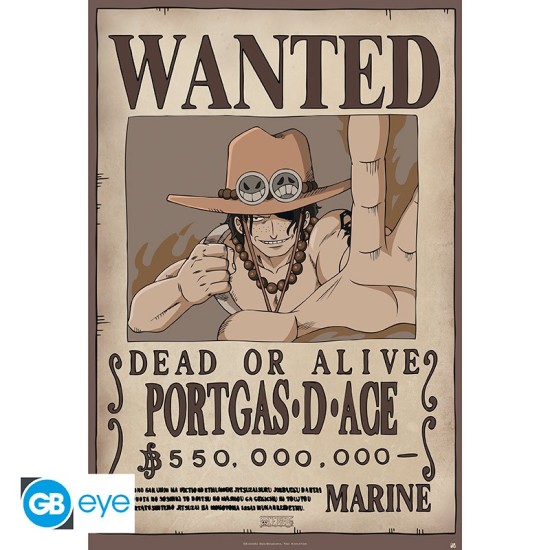 ABYstyle One Piece Poster Maxi 91.5 x 61 cm - Wanted Ace - Plakāts