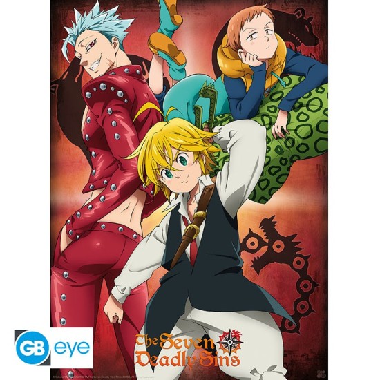 ABYstyle The Seven Deadly Sins Poster Chibi 38 x 52 cm - Ban / King / Meliodas - Plakāts