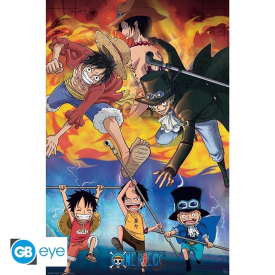 ABYstyle One Piece Poster Maxi 91.5 x 61 cm - Ace Sabo Luffy - Plakāts