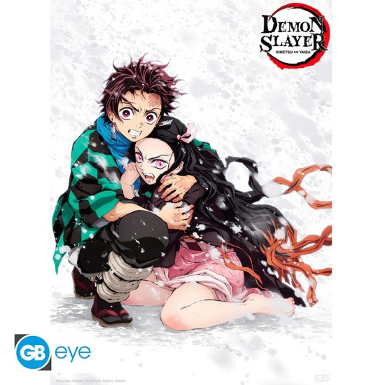 ABYstyle Demon Slayer Poster Chibi 38 x 52 cm - Tanjiro & Nezuko Snow - Plakāts