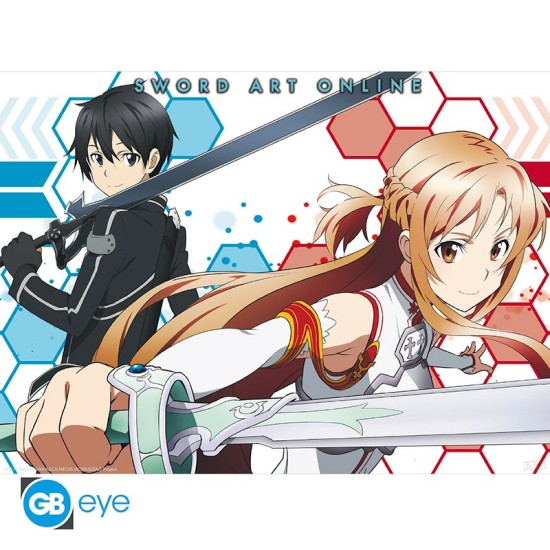 ABYstyle Sword Art Online Poster Chibi 38 x 52 cm - Asuna & Kirito 2 - Plakāts