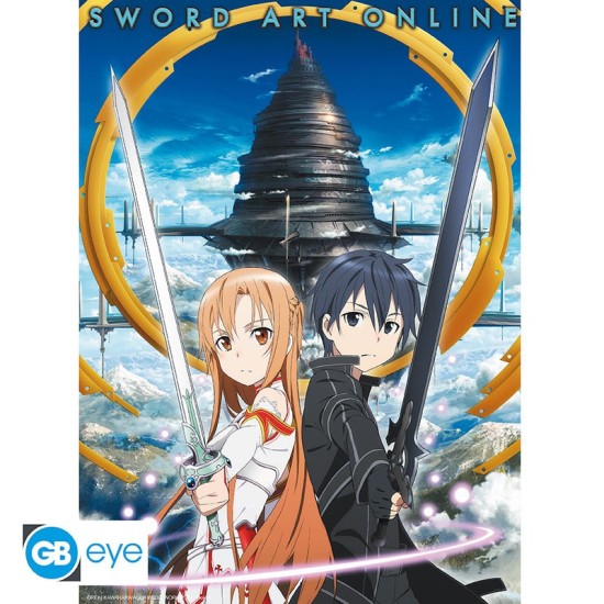 ABYstyle Sword Art Online Poster Chibi 38 x 52 cm - Asuna & Kirito Aincrad - Plakāts