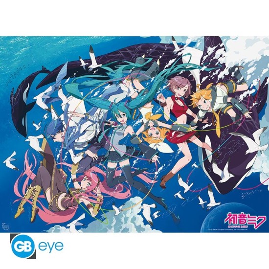 ABYstyle Hatsune Miku Poster Chibi 38 x 52 cm - Miku & Amis Ocean - Plakāts