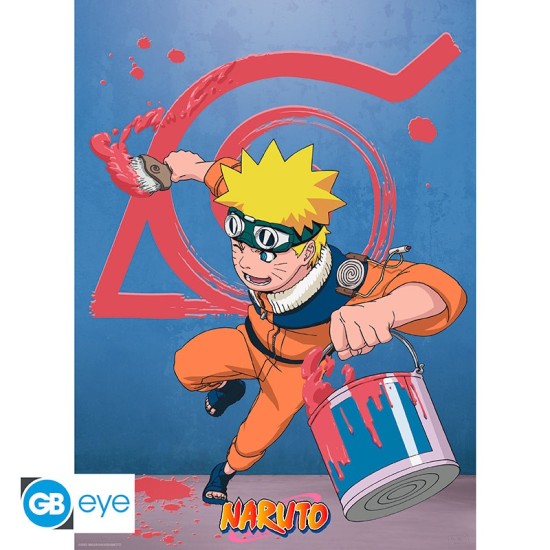 ABYstyle Naruto Poster Chibi 38 x 52 cm - Naruto & Konoha emblem - Plakāts
