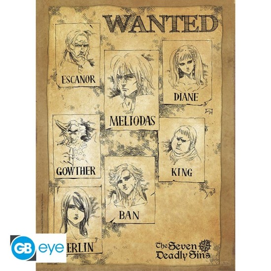ABYstyle The Seven Deadly Sins Poster Chibi 38 x 52 cm - Wanted - Plakāts