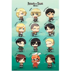 ABYstyle Attack on Titan Poster Maxi 91.5 x 61 cm - Chibi Characters