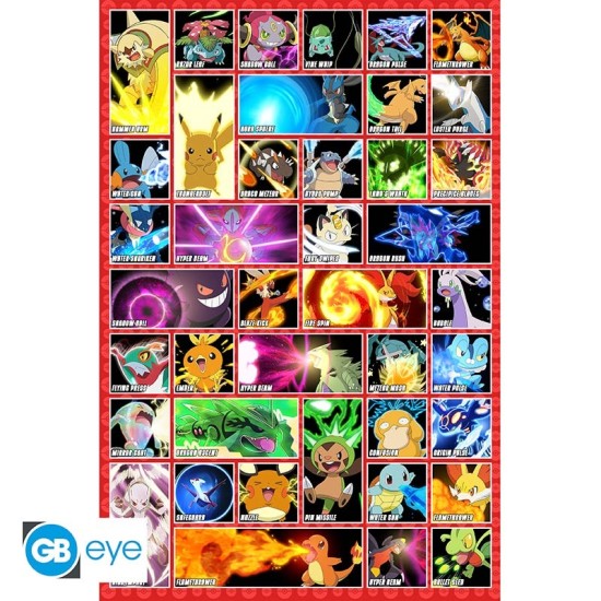 ABYstyle Pokemon Poster Maxi 91.5 x 61 cm - Moves - Plakāts