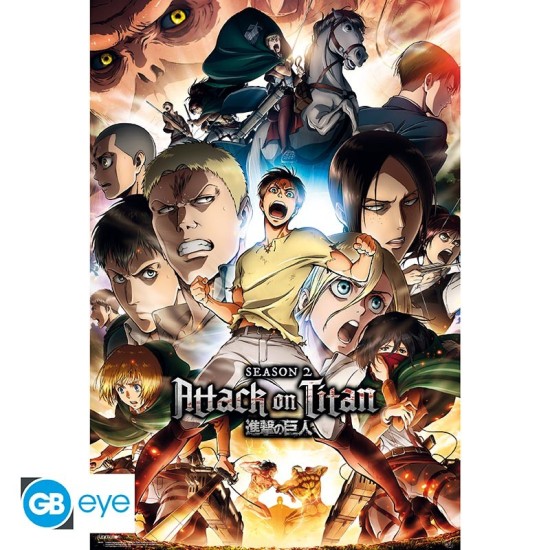 ABYstyle Attack on Titan Poster Maxi 91.5 x 61 cm - S2 Key Art - Plakāts