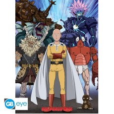 ABYstyle One-Punch Man Poster Chibi 38 x 52 cm - Saitama vs Vilains
