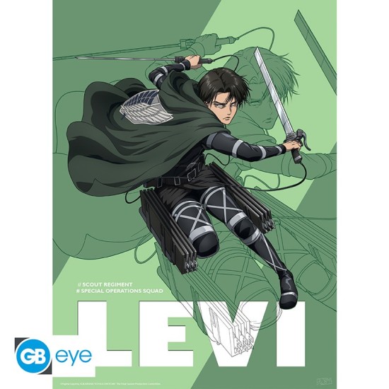 ABYstyle Attack on Titan Poster Chibi 38 x 52 cm - Levi - Plakāts