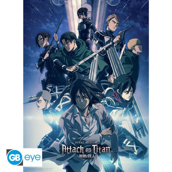 ABYstyle Attack on Titan Poster Chibi 38 x 52 cm - Group Shot - Plakāts