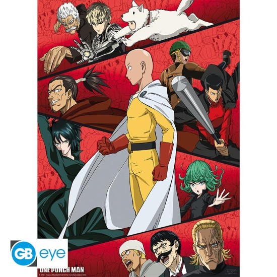 ABYstyle One-Punch Man Poster Chibi 38 x 52 cm - Gathering of Heroes - Plakāts