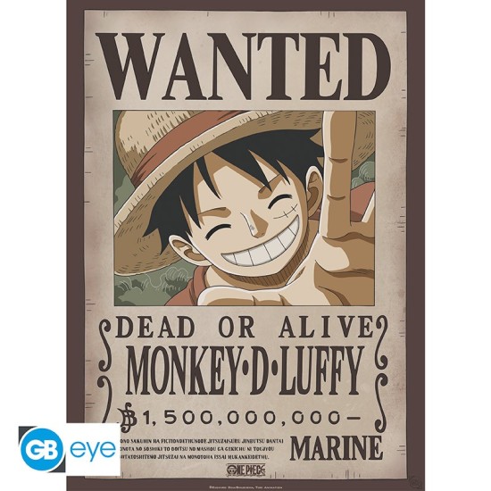 ABYstyle One Piece Poster Chibi 38 x 52 cm - Wanted Luffy - Plakāts