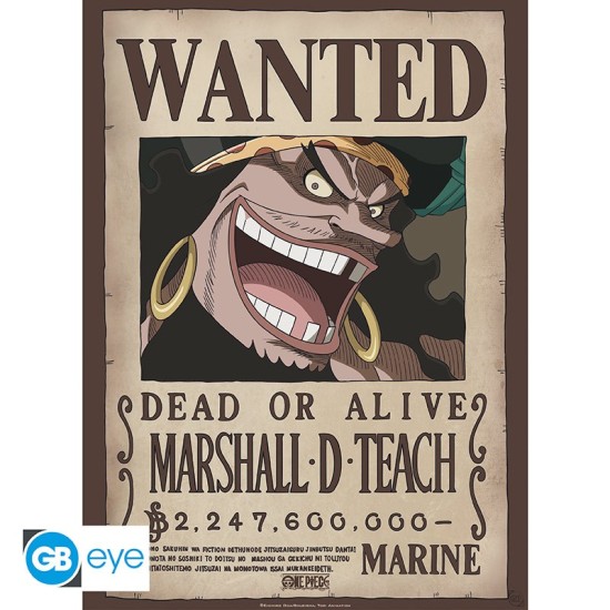 ABYstyle One Piece Poster Chibi 38 x 52 cm - Wanted Blackbeard - Plakāts