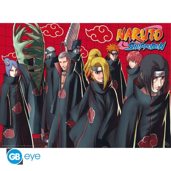 ABYstyle Naruto Shippuden Poster Chibi 38 x 52 cm - Akatsuki Red - Plakāts