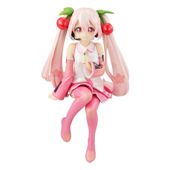 Furyu Hatsune Miku Noodle Stopper Ver. Pearl Color Figure 13cm - Sakura Miku - Plastmasas figūriņa