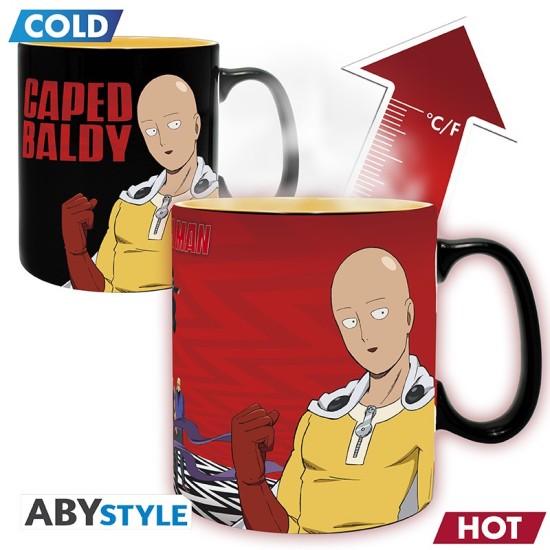 ABYstyle One-Punch Man Heat Change Ceramic Mug 460ml - Saitama & Garou - Krūze