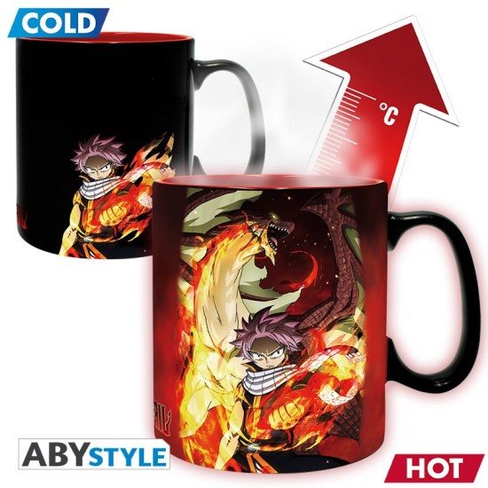 ABYstyle Fairy Tail Heat Change Ceramic Mug 460ml - Natsu & Lucy - Krūze