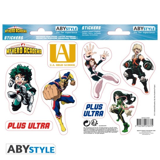 ABYstyle My Hero Academia Stickers 2 sheets / 16 x 11cm - UA High School - Uzlīmju komplekts