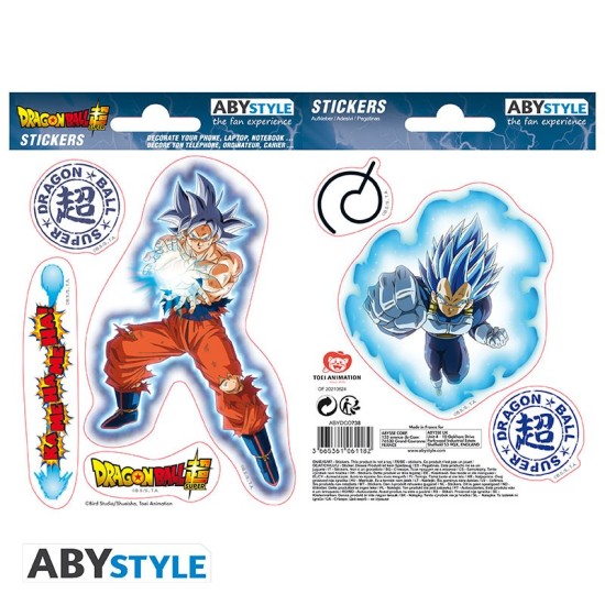 ABYstyle Dragon Ball Z Stickers 2 sheets / 16 x 11cm - Goku & Vegeta - Uzlīmju komplekts