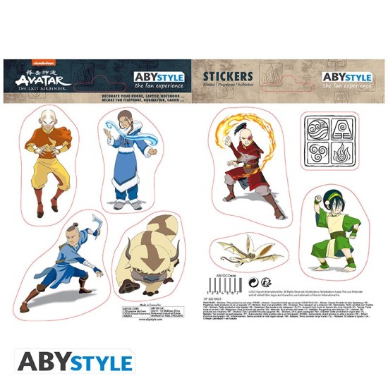 ABYstyle Avatar Stickers 2 sheets / 16 x 11cm - Group - Uzlīmju komplekts