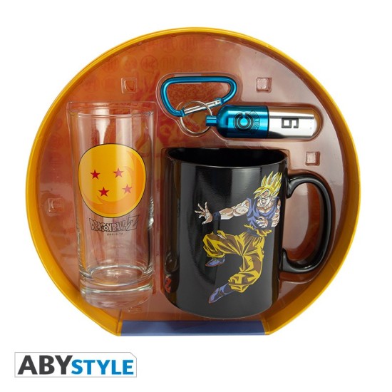 ABYstyle Dragon Ball Z Gift Set Heat Change Mug / Glass 290 ml / Keychain - Komplekts krūze / glāze / atslēgu piekariņš