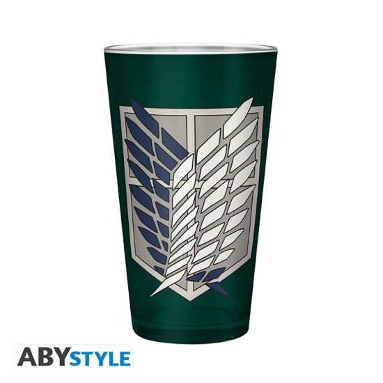 ABYstyle Attack on Titan Large Glass 400ml - Scout Symbol - Glāze