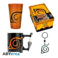 ABYstyle Naruto Shippuden Gift Set 3D Mug / Glass 400 ml / Keychain