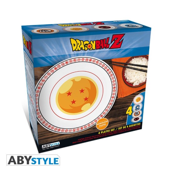 ABYstyle Dragon Ball Set of Porcelain Plates (4 pcs.) - Emblems - Porcelāna šķīvis (4 gab.)