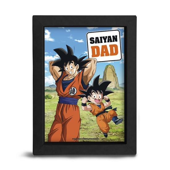 ABYstyle Dragon Ball Super Black Frame Kraft 15 x 20 cm - Saiyan Dad - Kartona rāmis ar attēlu