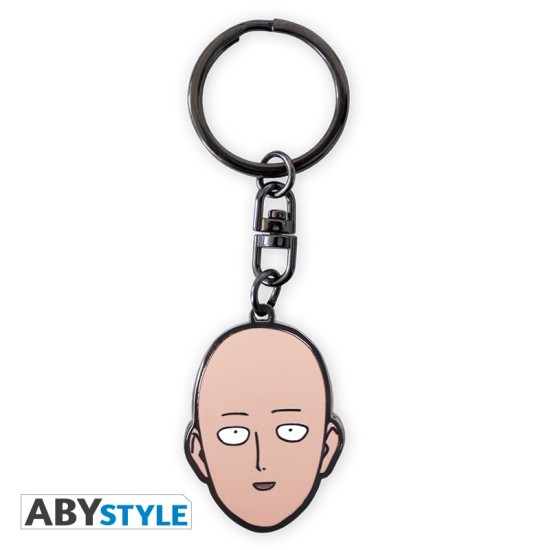 ABYstyle One-Punch Man Keychain - Saitama's Head - Metālisks atslēgu piekariņš