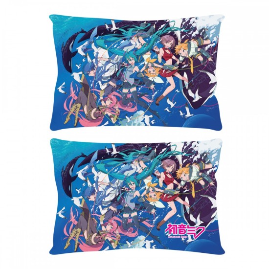 Popbuddies Hatsune Miku Hug Size Pillow / Cushion 50 x 33 cm - Miku & Friends (Ocean) - Dekoratīvais spilvens