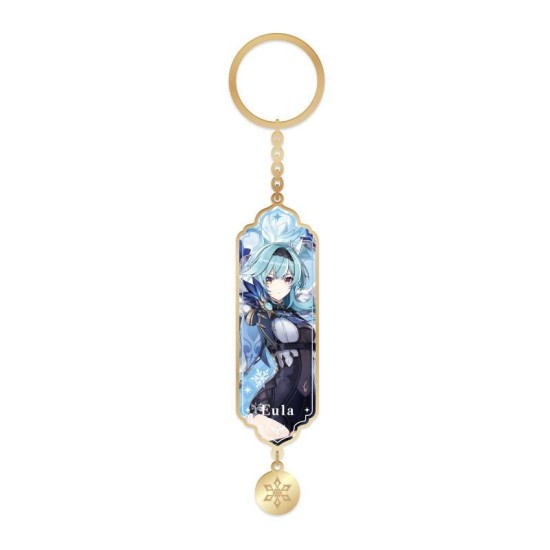 MiHoYo Genshin Impact Character Drawing Card Metal Keychain - Eula - Metālisks atslēgu piekariņš