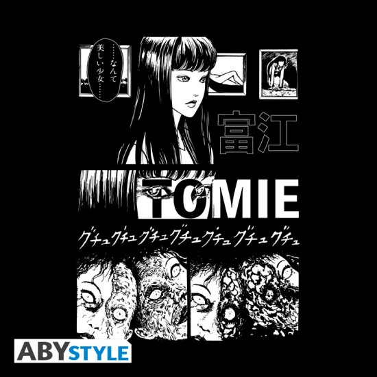 ABYstyle Junji Ito T-shirt - XS izmērs / Melns - Vīriešu kokvilnas T-krekls