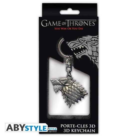 ABYstyle Game of Thrones 3D Keychain - Stark - Metālisks atslēgu piekariņš