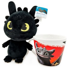 DreamWorks How To Train Your Dragon Mug with Plush Toy 18cm - Toothless - Плюшевая игрушка