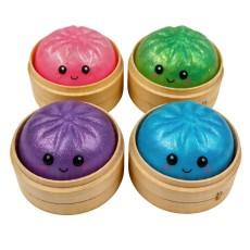 Toys Revolution Mystery Bun Squishy - Sugar Dumpling - Mirdzoša antistresa skvīša rotaļlieta kapsulā / varavīksnes pārsteigums