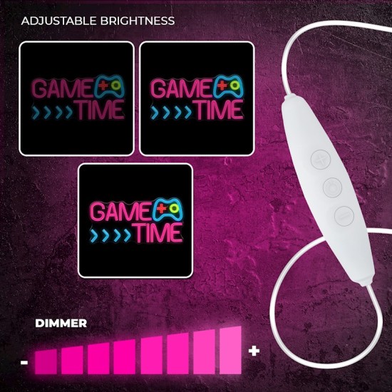 Forever Neolia Decorative Neon Plexi LED Light 20 x 40 x 2 cm (USB Plug) - Game Time - Декоративная неоновая LED лампа