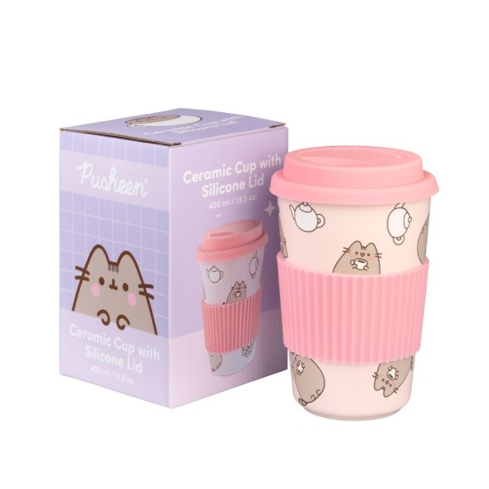 Grupo Erik Pusheen Moments Ceramic Mug with Lid 400m - Кружка с крышкой