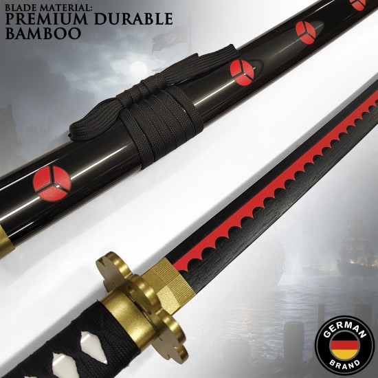 One Piece Wooden Katana with Sheath and Stand Zoro's Shuusui Sword 101cm - Koka Katana ar Makstu un Statīvu (Zobens)