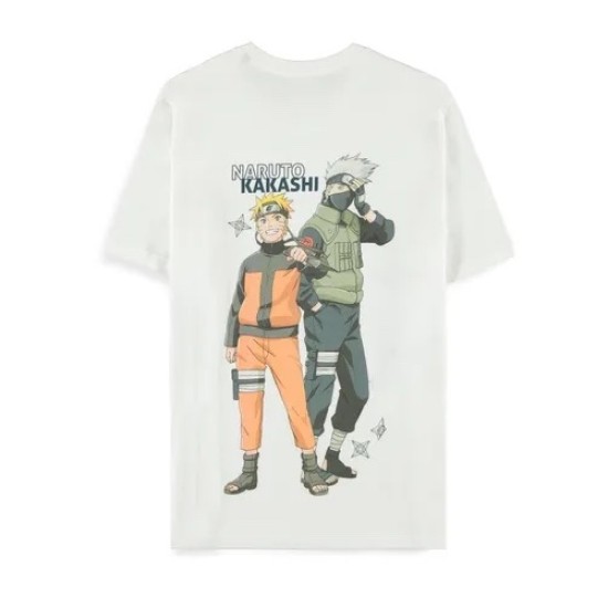 Difuzed Naruto Shippuden Short Sleeved T-shirt - L izmērs / Balts - Vīriešu kokvilnas T-krekls